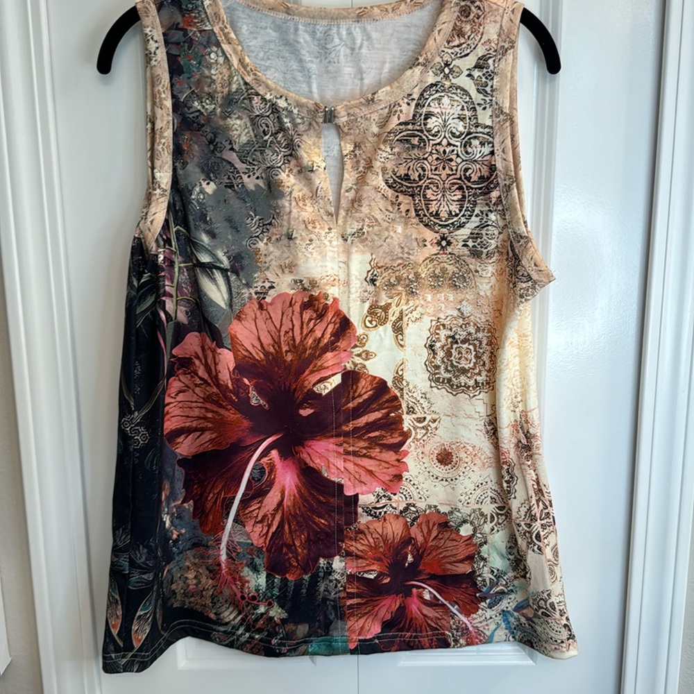 Jersey knit sleeveless top